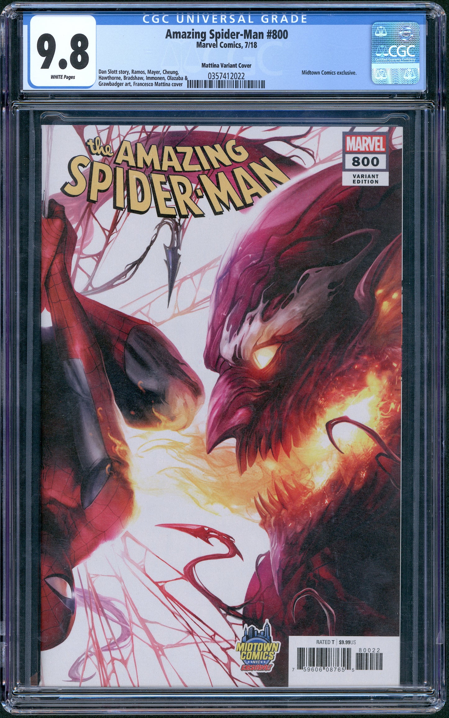 Amazing Spider-Man #800 CGC graded 9.8