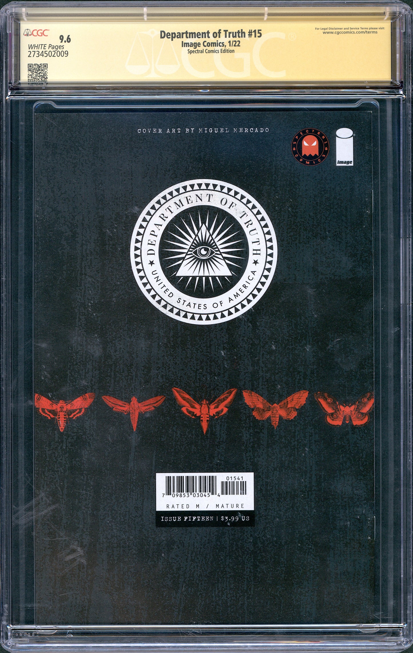 Department of Truth #15 Signed and Sketch by Miguel Mercado CGC 9.6