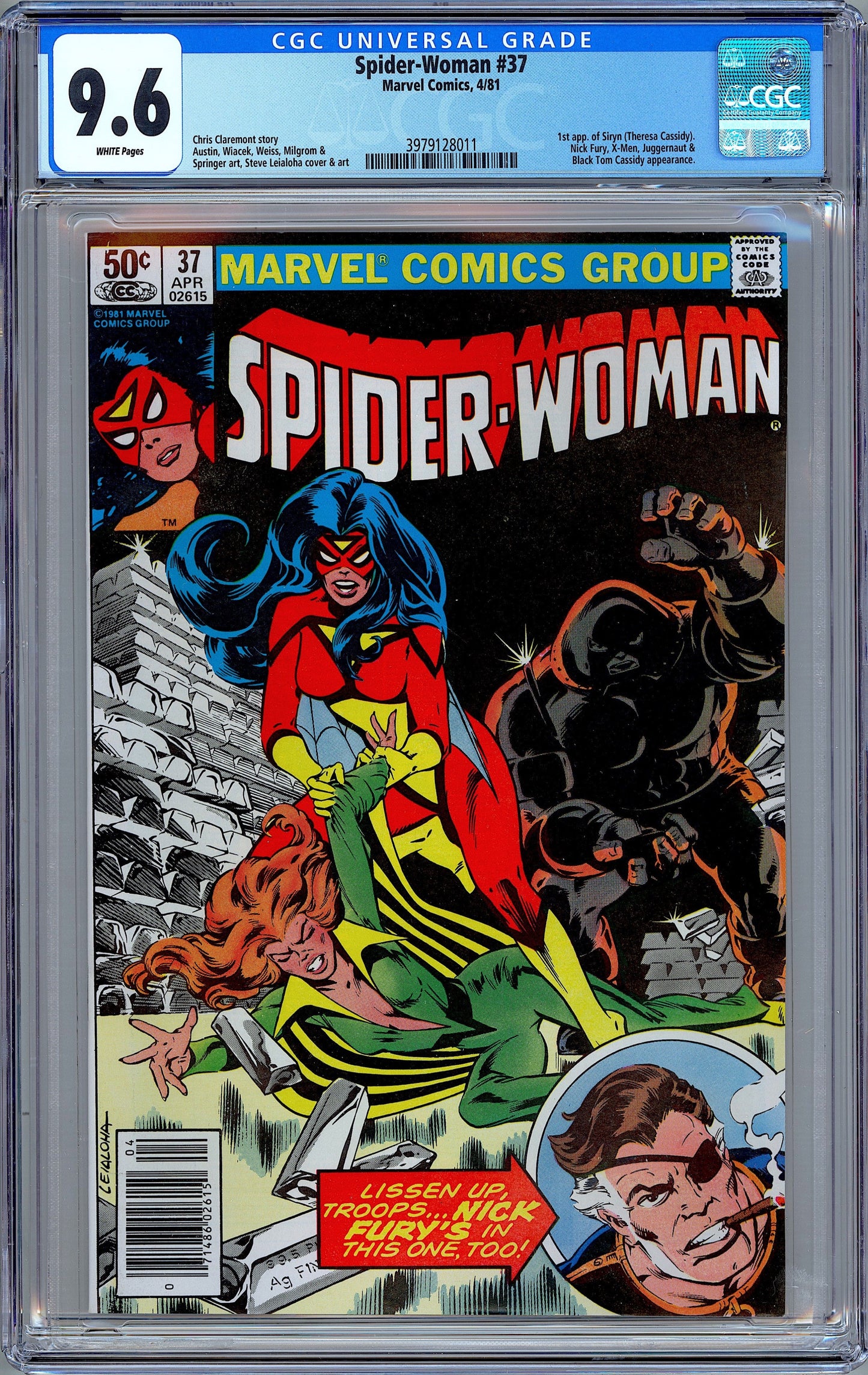 Spider-Woman #37. The 1st Appearance of Siryn. CGC 9.6.