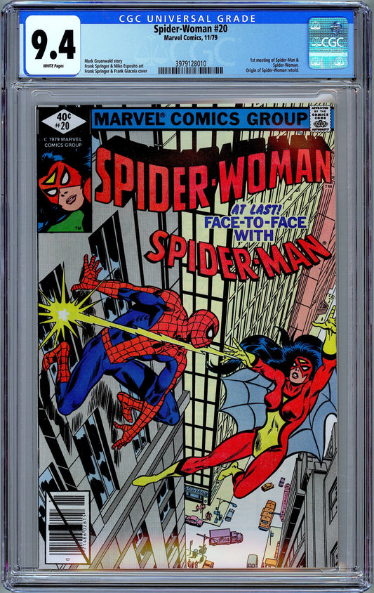 Spider-Woman #20.  1st Meeting with Spider-Man.  CGC 9.4