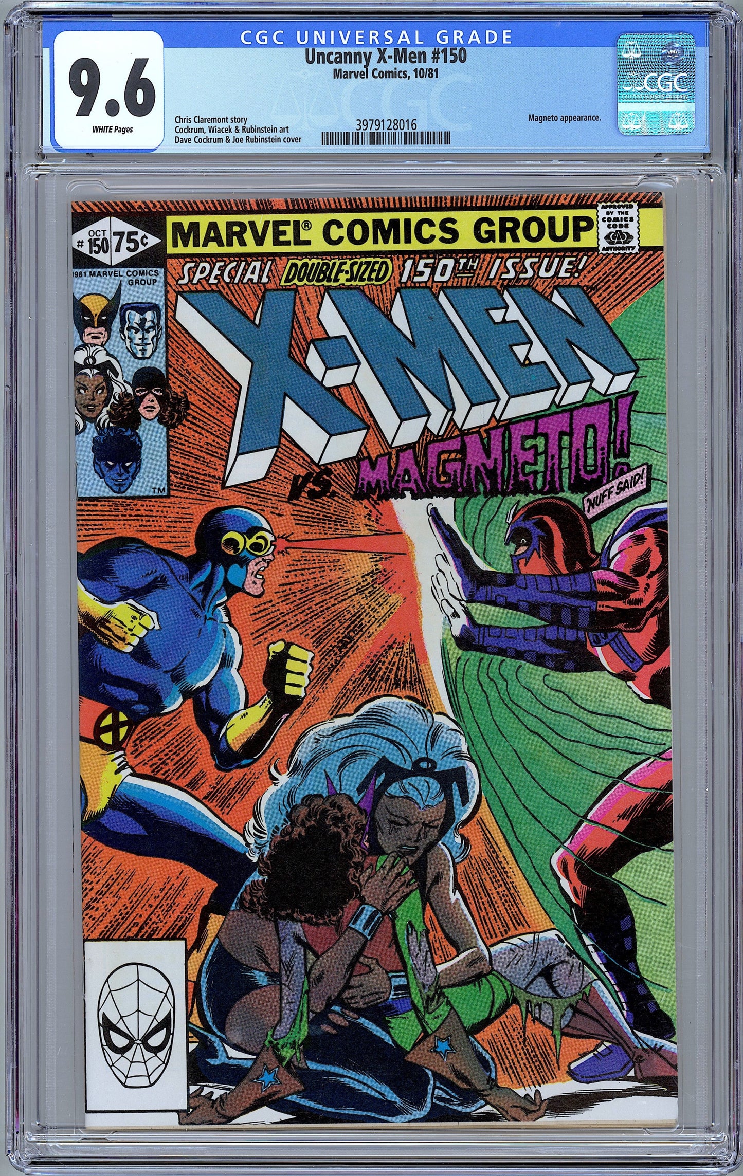 Uncanny X-Men #150.  The X-Men Versus Magneto.  CGC 9.6
