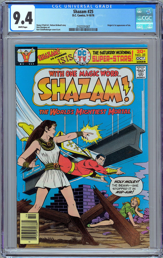 Shazam #25.  Origin and 1st Appearance of Isis.  CGC 9.4