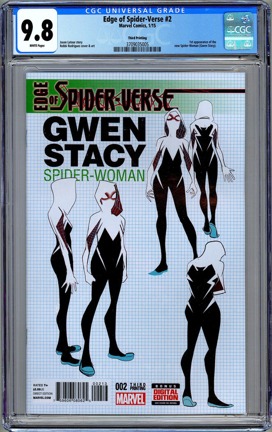 Edge of Spider-Verse #2 1st Spider-Gwen 3rd Print CGC 9.8