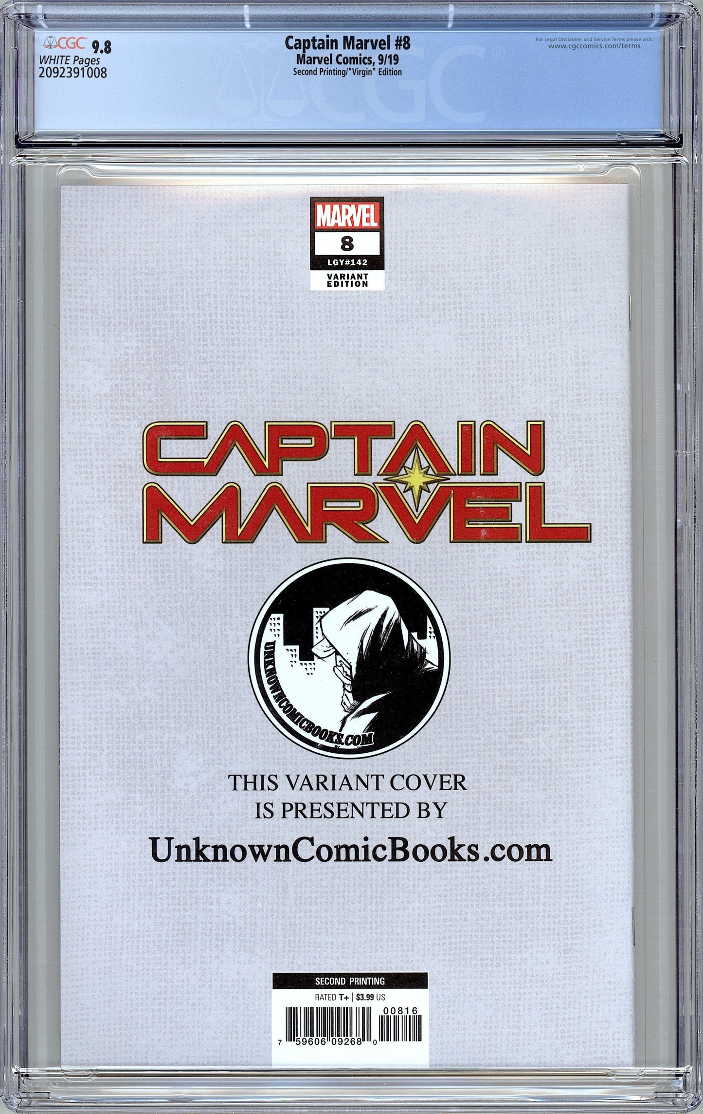 Captain Marvel #8.  2nd Printing Variant. 1st Star.  CGC 9.8