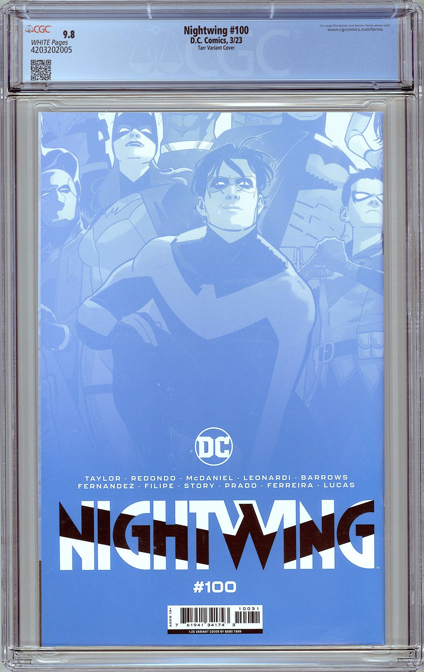 Nightwing #100. The Babs Tarr 1:25 Variant Cover. CGC 9.8
