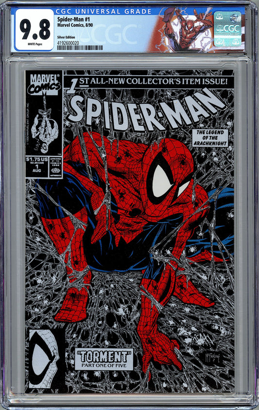 Spider-Man #1. Silver Edition. Classic McFarlane.  CGC 9.8