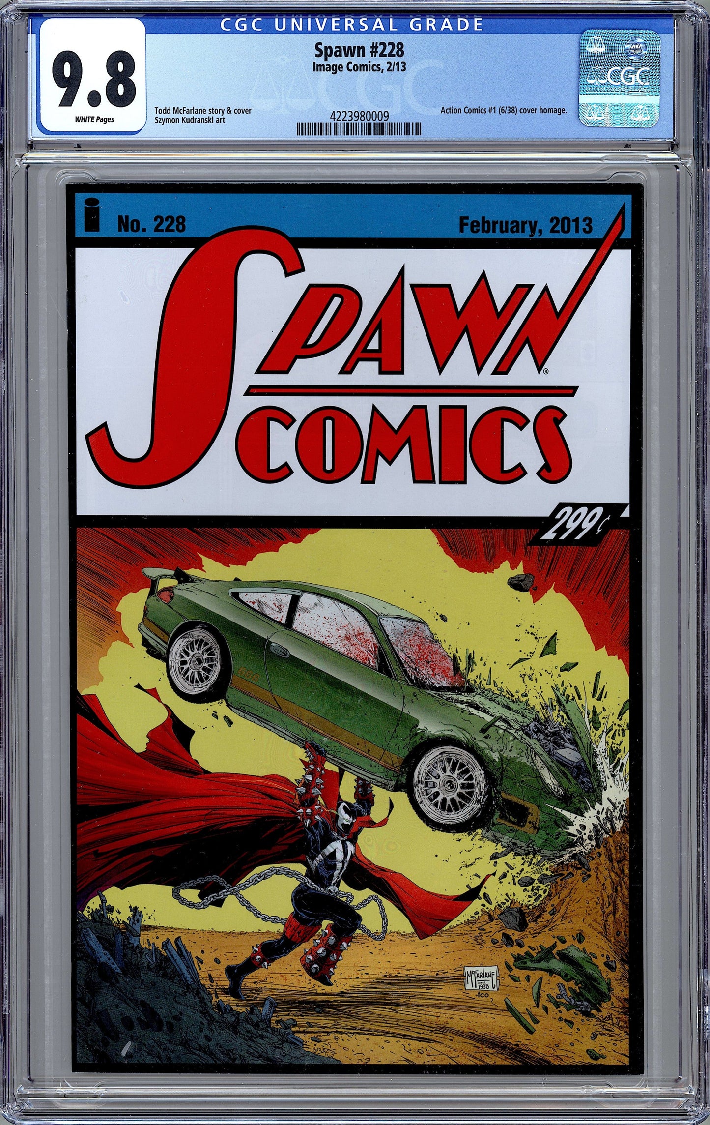 Spawn #228. McFarlane Action Comics #1 Homage CGC 9.8