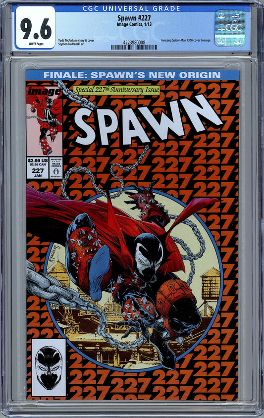 Spawn #227.  Amazing Spider-Man #300 Homage.  CGC 9.6