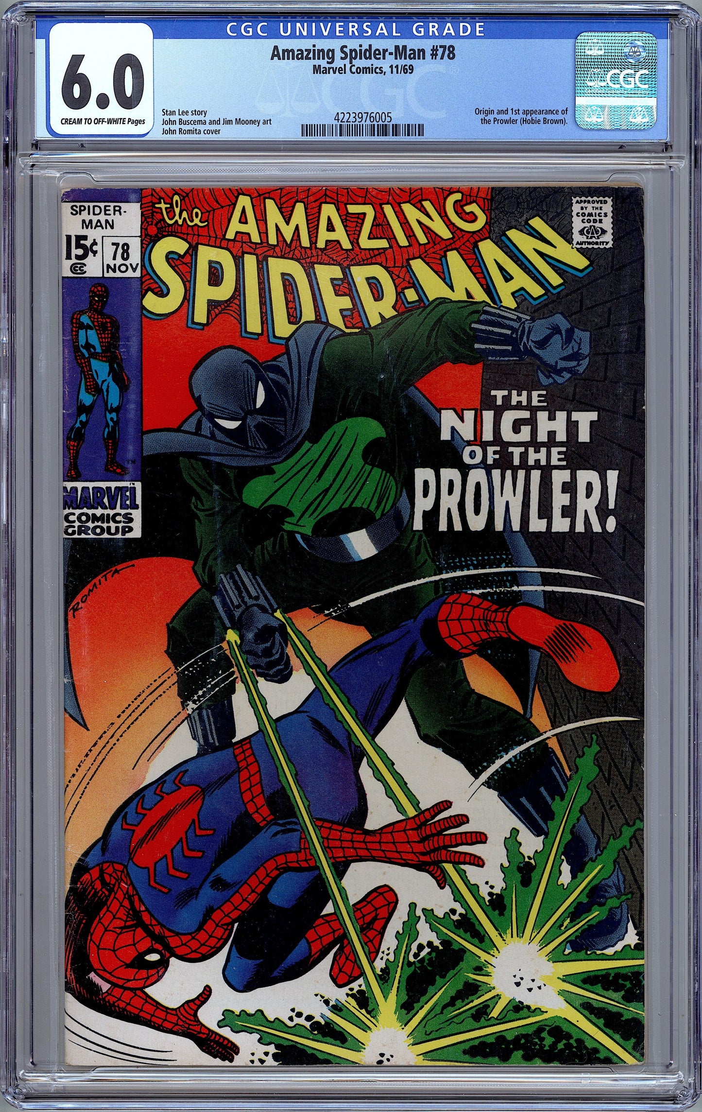 Amazing Spider-Man #78.  Origin & 1st Prowler. CGC 6.0