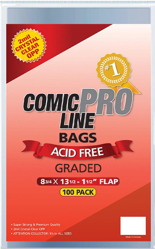 Graded Comic Size – 8 3/4″ x 13 1/2″ with 2″ flap  (100 pk)