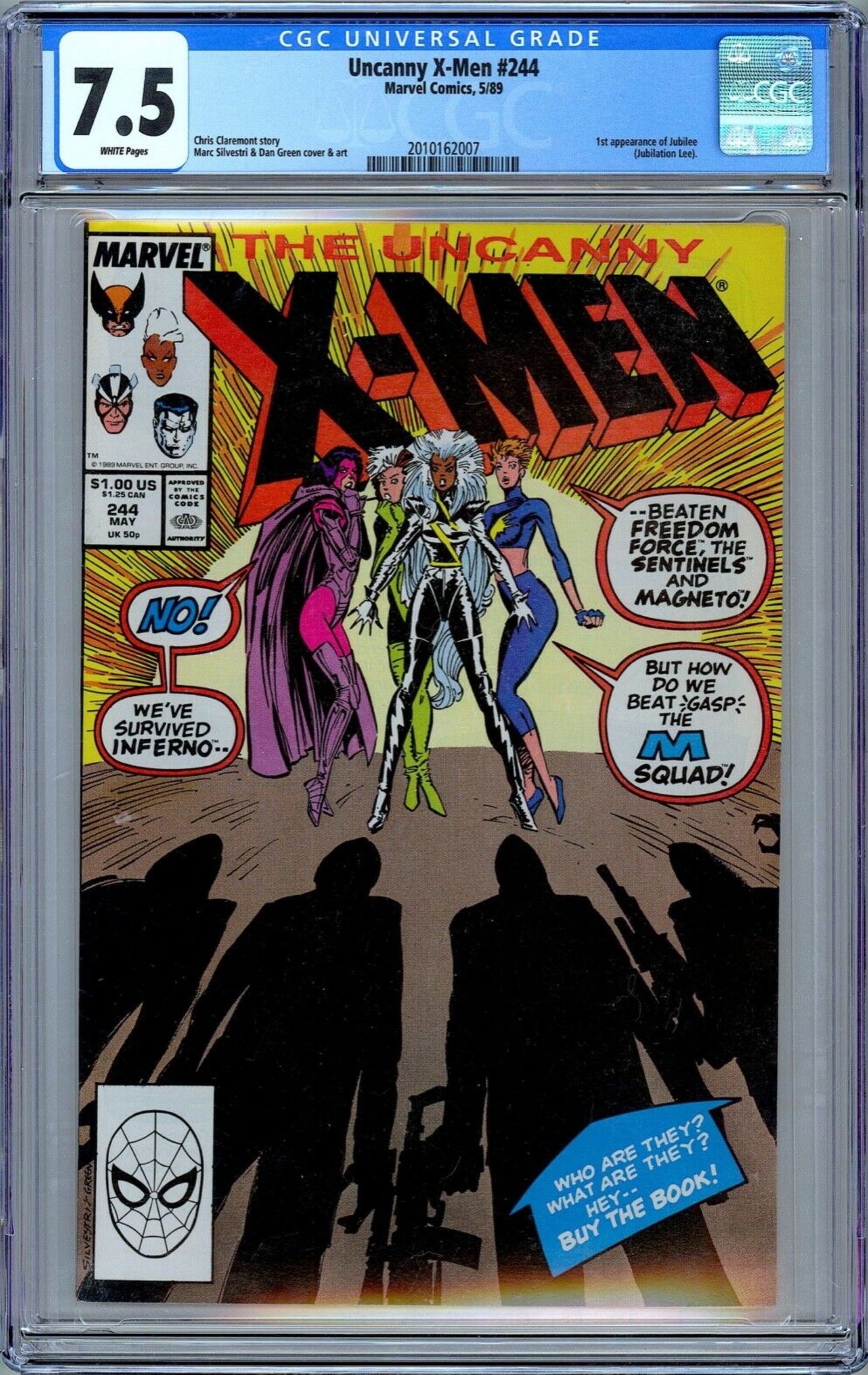 Uncanny X-Men #244. 1st Appearance of Jubilee.  CGC 7.5